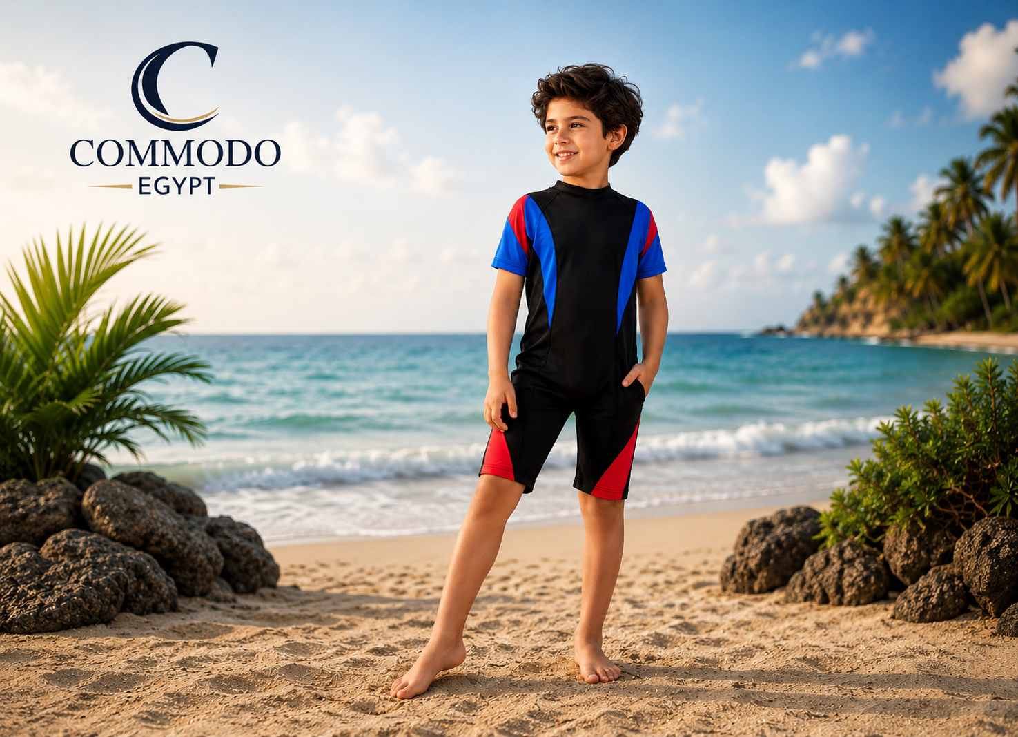 2ed10671-2d8d-44f2-9a3c-bc6cc4ed7983 Sporty Tri-Color Kids' One-Piece Swimsuit - Premium Quick-Dry Performance Wear - Image 1