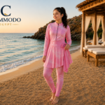 COMMODO Teen 2-Piece Waterproof Burkini Set (Full Jumpsuit + Skirt)