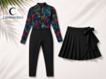COMMODO 2-Piece Full Jumpsuit & Wrap Skirt Burkini Set - Image 2