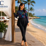COMMODO 2-Piece Full Jumpsuit & Wrap Skirt Burkini Set