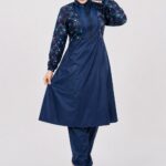 Exotic Turquoise Floral Burkini - Premium 3-Piece Modest Swimwear Set