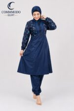 Exotic Turquoise Floral Burkini - Premium 3-Piece Modest Swimwear Set