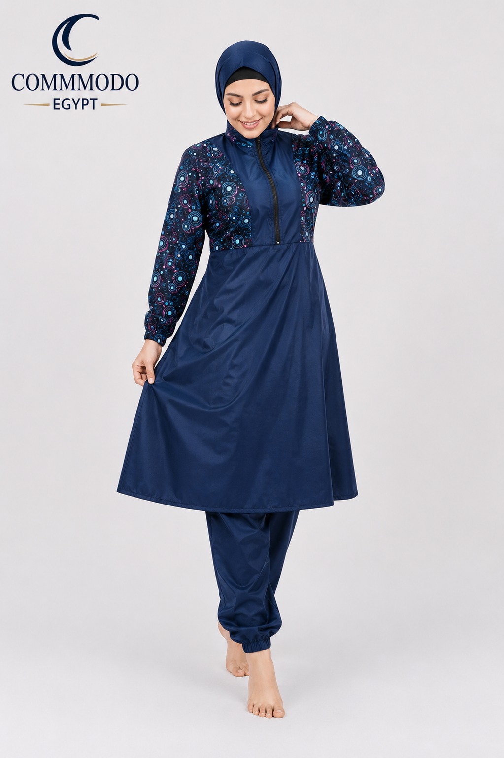695864848_122110462293167289_7305309253698428672_n Exotic Turquoise Floral Burkini - Premium 3-Piece Modest Swimwear Set - Image 1