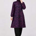 Floral Pattern Long Jacket Burkini - Elegant 3-Piece Modest Swimsuit Set