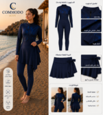COMMODO Teen 2-Piece Galaxy Printed Burkini Set (Full Jumpsuit + Skirt) - Image 2