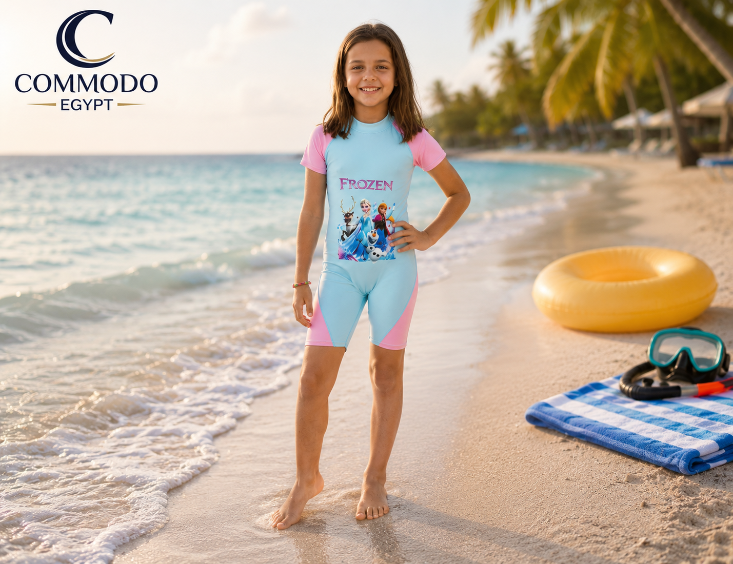 78ca5dc7-727b-4d3a-b40a-477b72c351f4 COMMODO Girls 1-Piece "Frozen" Character Swimsuit - Image 1