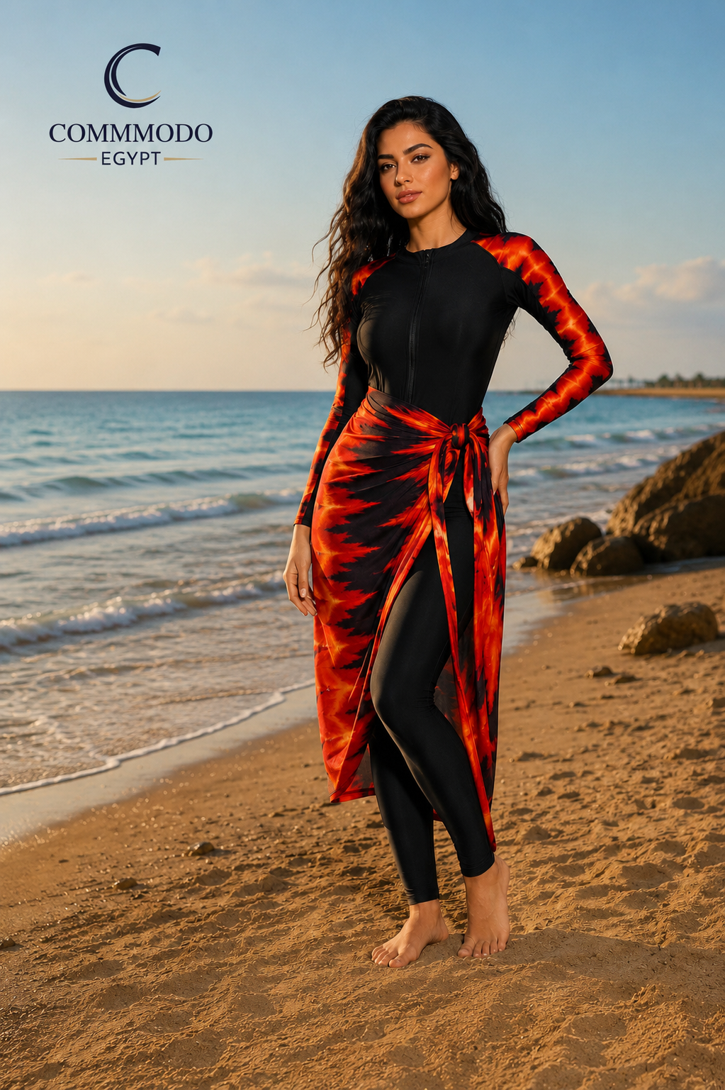 8221e7d3-7806-4c22-b070-ce4ca9b4b994 Elegant Pink Floral Burkini - Premium 3-Piece Modest Swimsuit Set - Image 1