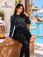 COMMODO 2-Piece Full Jumpsuit & Wrap Skirt Burkini Set - Image 3