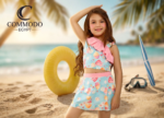 Sweet Treats Ruffle Girls' Two-Piece Swimsuit - Premium Quick-Dry Skirt Set