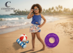Tropical Butterfly Girls' Two-Piece Swimsuit - Premium Quick-Dry Skirt Set