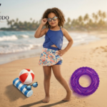 Tropical Butterfly Girls' Two-Piece Swimsuit - Premium Quick-Dry Skirt Set