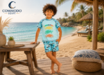 COMMODO Boys 2-Piece "Summer Vibes" Rash Guard & Swim Shorts Set - Image 2