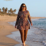 Plus Size Leopard Print Modest Swimwear Set