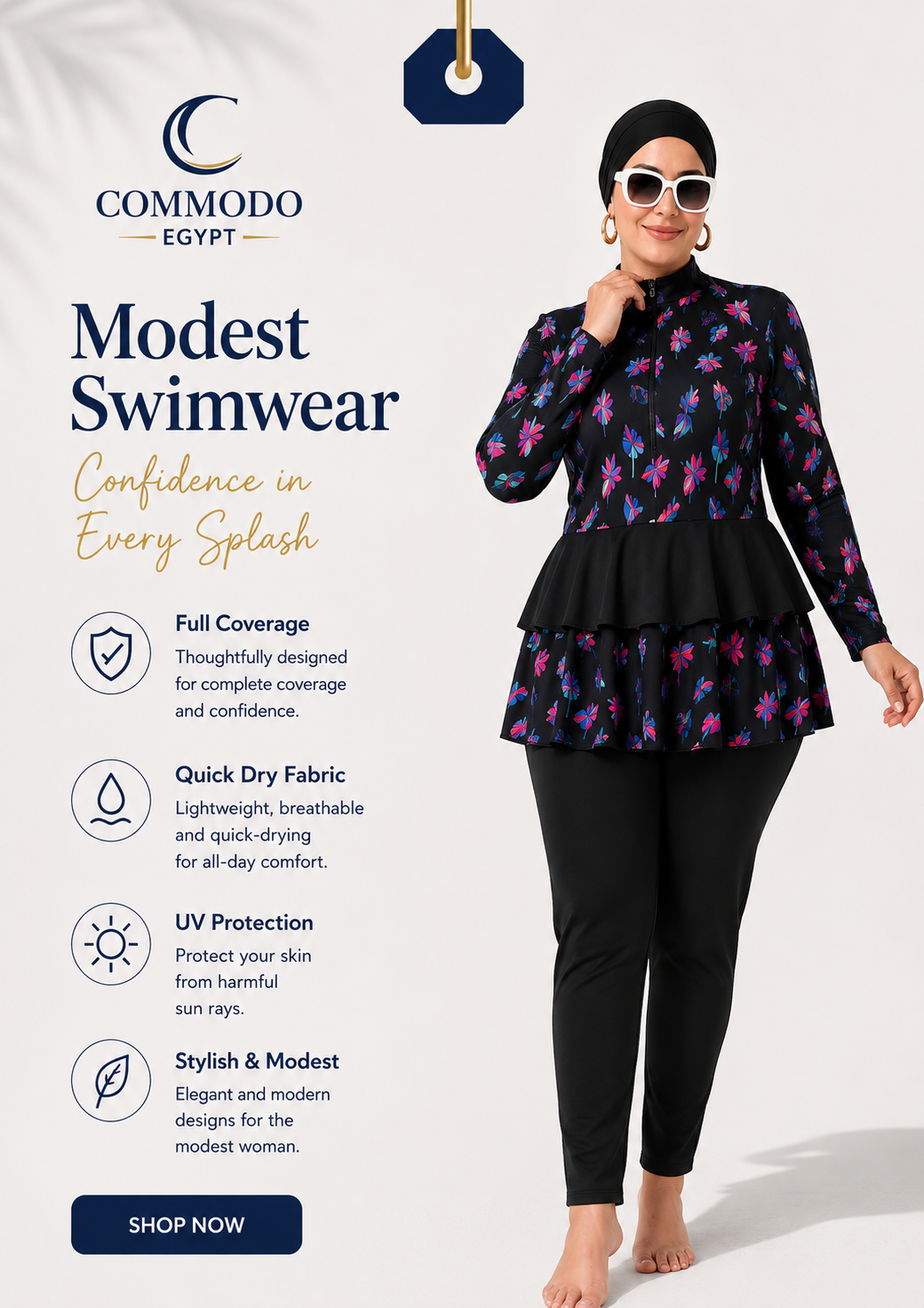موديل Sunset Bloom Ruffle Burkini - Image 1